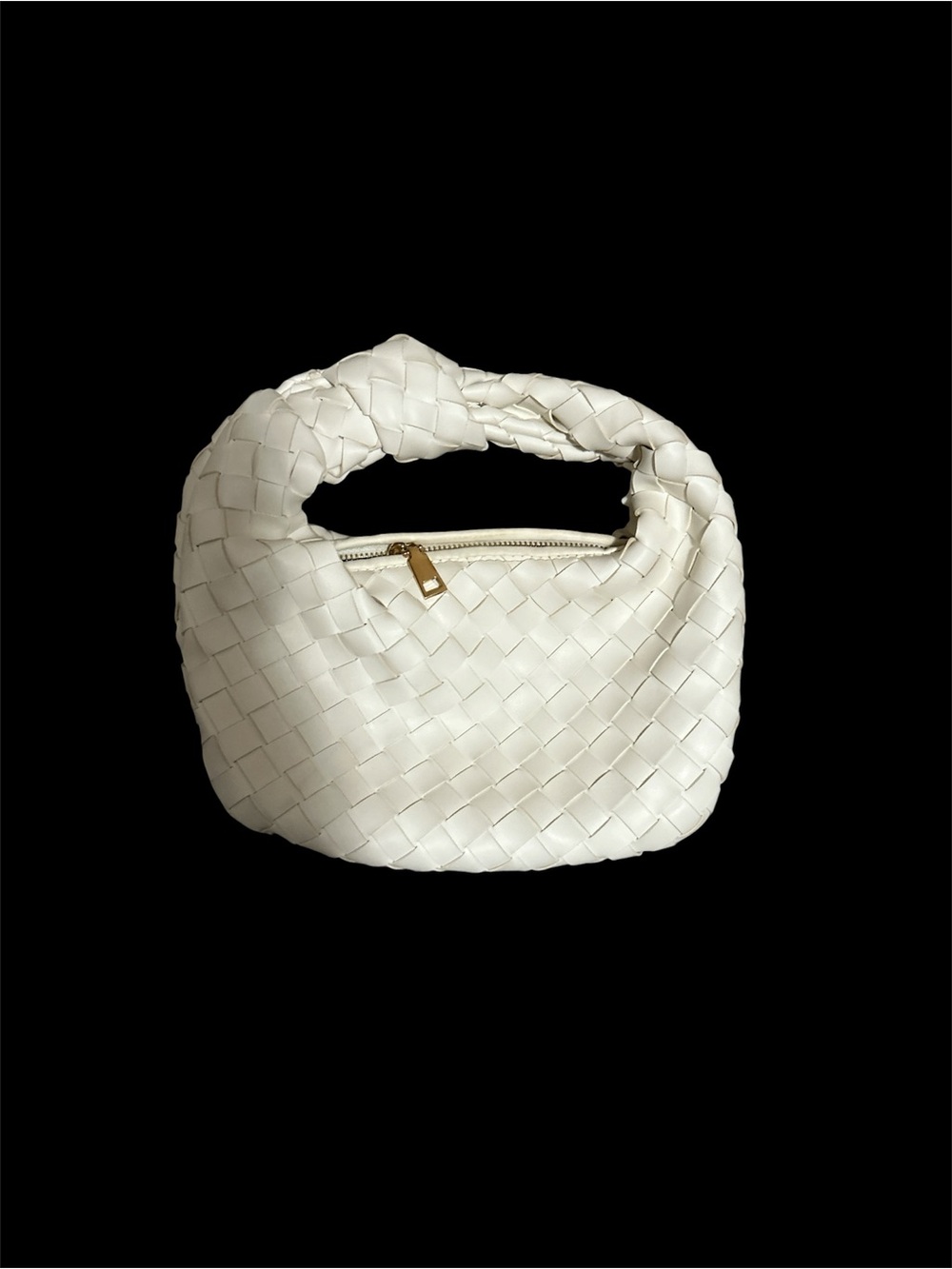 Urban Expressions Woven Top-Handle Clutch in Cream